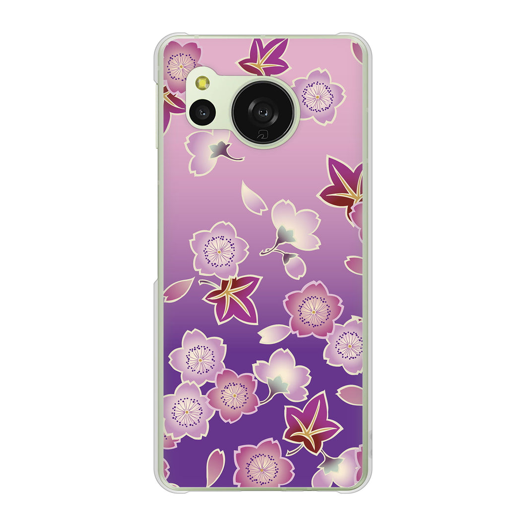 AQUOS sense8 SHG11 au 高画質仕上げ 背面印刷 ハードケース和花柄