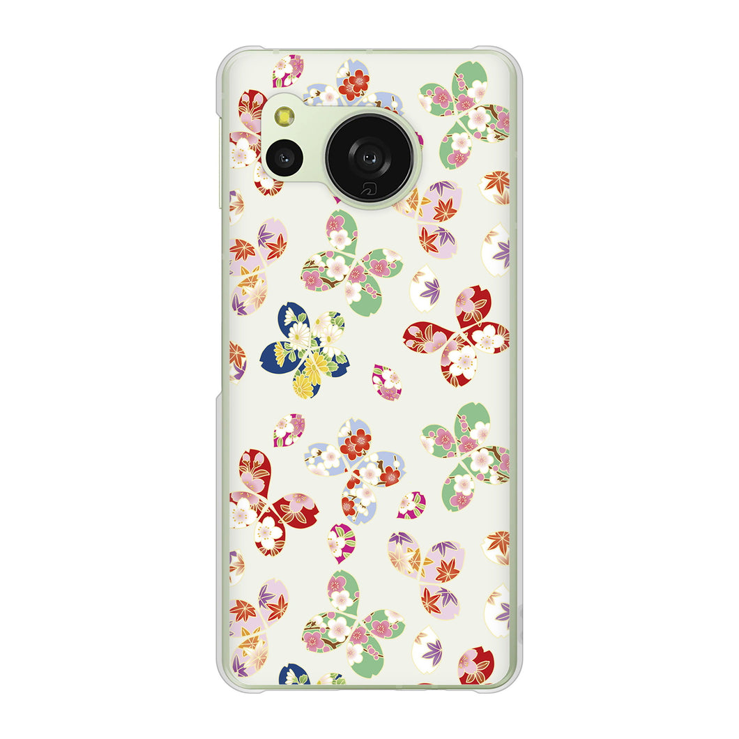 AQUOS sense8 SHG11 au 高画質仕上げ 背面印刷 ハードケース和花柄
