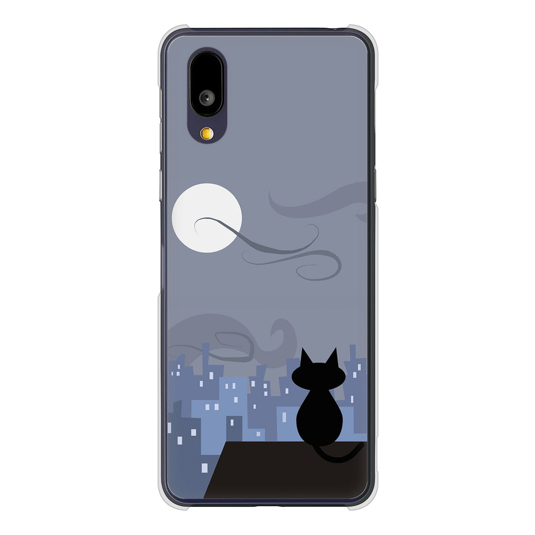 BASIO active2 SHG12 au 高画質仕上げ 背面印刷 ハードケース夜とネコ