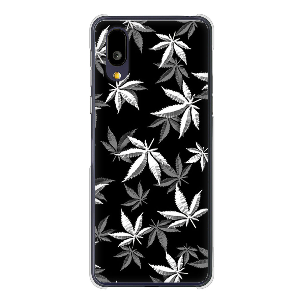 BASIO active2 SHG12 au 高画質仕上げ 背面印刷 ハードケース 【064 モノトーン大麻ブラック】