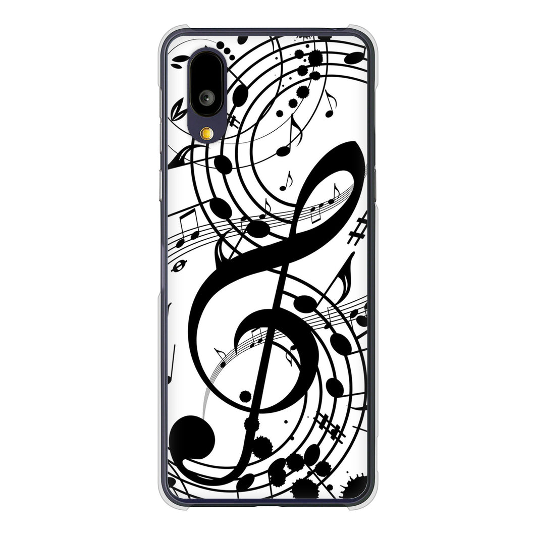 BASIO active2 SHG12 au 高画質仕上げ 背面印刷 ハードケース音符