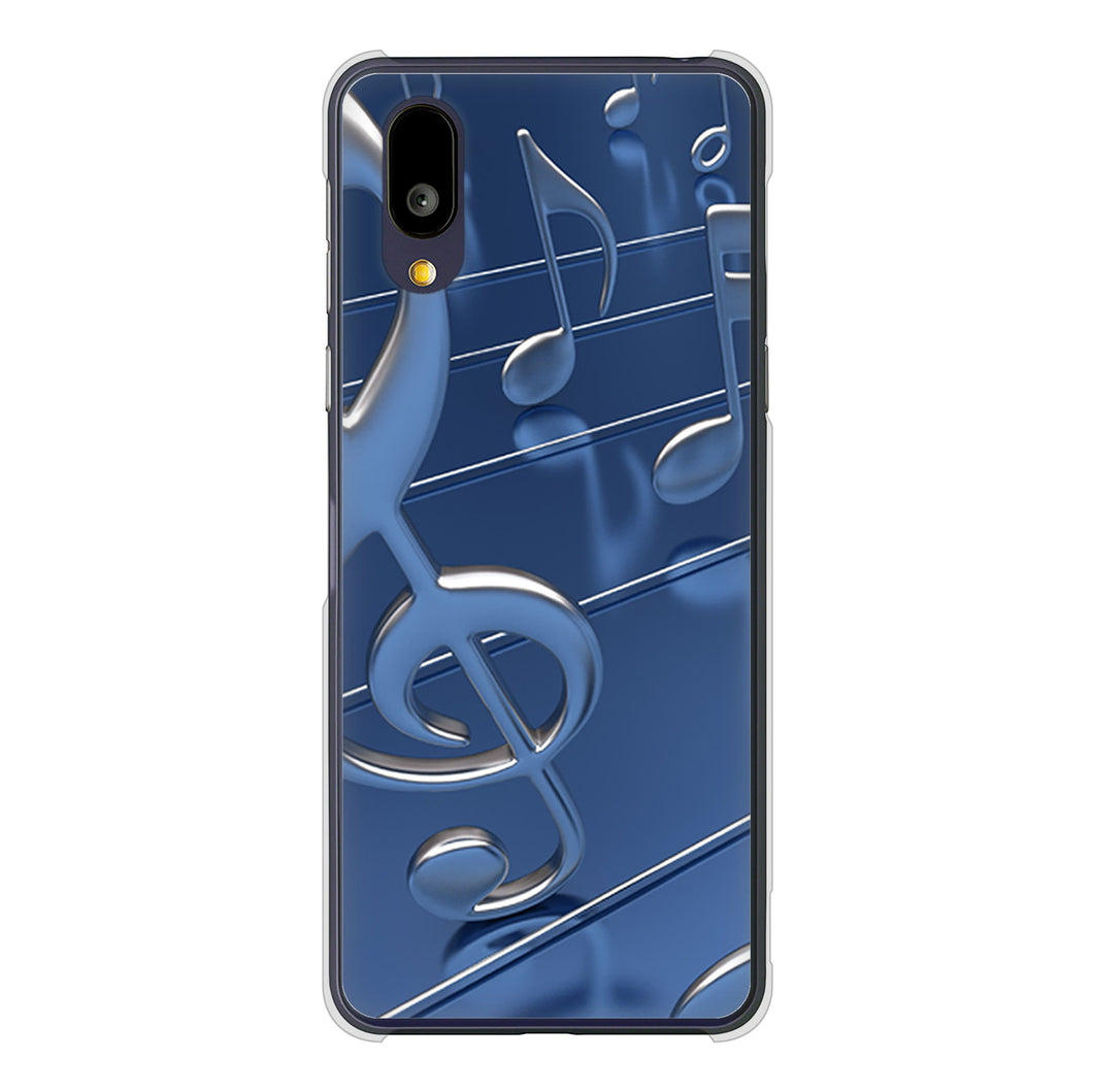 BASIO active2 SHG12 au 高画質仕上げ 背面印刷 ハードケース音符