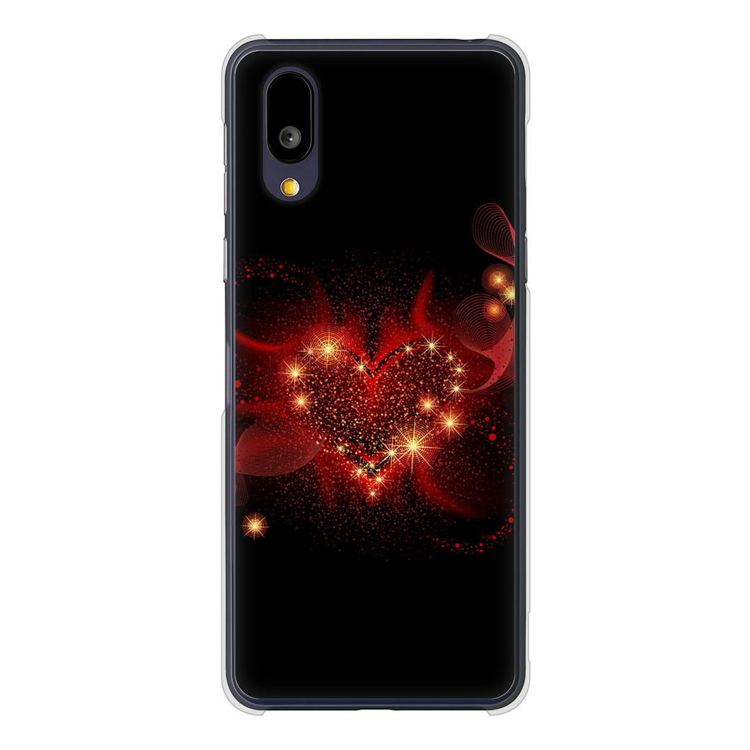 BASIO active2 SHG12 au 高画質仕上げ 背面印刷 ハードケースきらめきハート