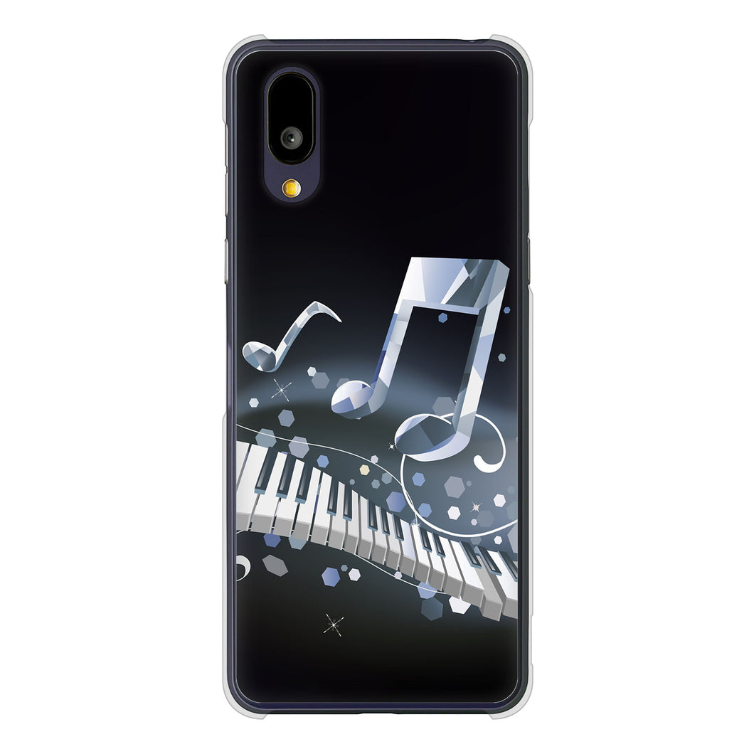 BASIO active2 SHG12 au 高画質仕上げ 背面印刷 ハードケース音符