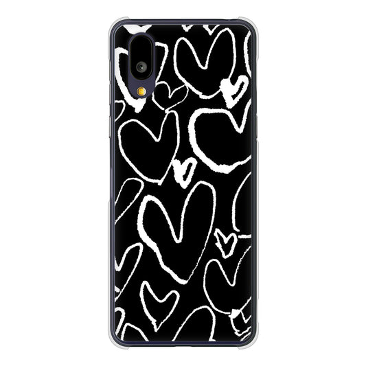 BASIO active2 SHG12 au 高画質仕上げ 背面印刷 ハードケース 【1124 ハート BK&WH】