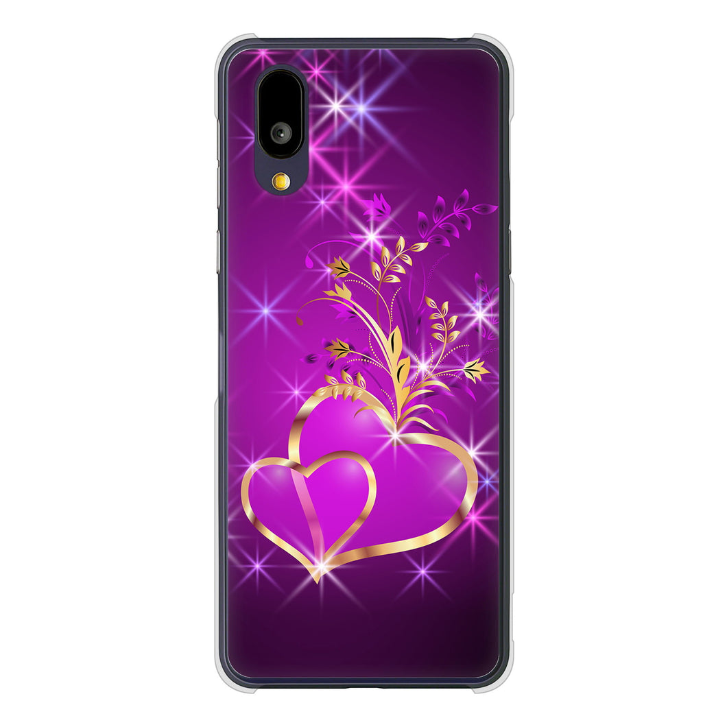 BASIO active2 SHG12 au 高画質仕上げ 背面印刷 ハードケースきらめきハート