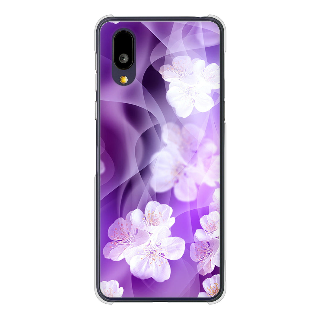 BASIO active2 SHG12 au 高画質仕上げ 背面印刷 ハードケース 【1211 桜とパープルの風】