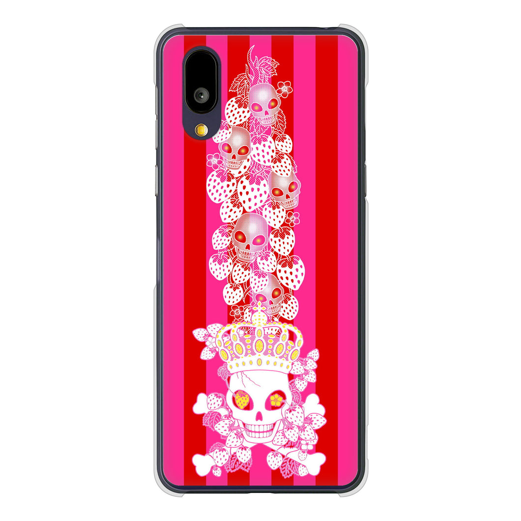 BASIO active2 SHG12 au 高画質仕上げ 背面印刷 ハードケースむかいあぐる 苺骸骨王冠蔦