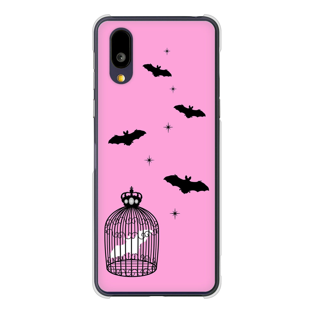 BASIO active2 SHG12 au 高画質仕上げ 背面印刷 ハードケースむかいあぐる こうもりの王冠鳥かご