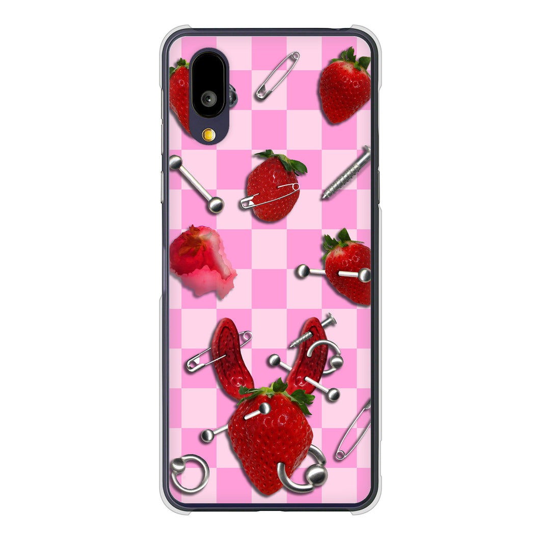 BASIO active2 SHG12 au 高画質仕上げ 背面印刷 ハードケースむかいあぐる 苺パンク