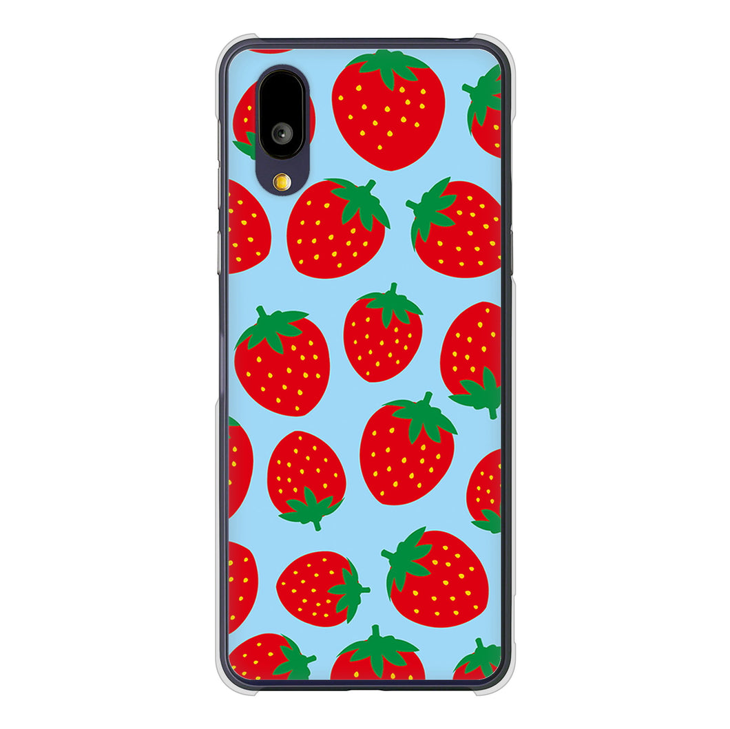 BASIO active2 SHG12 au 高画質仕上げ 背面印刷 ハードケース小さいイチゴ模様