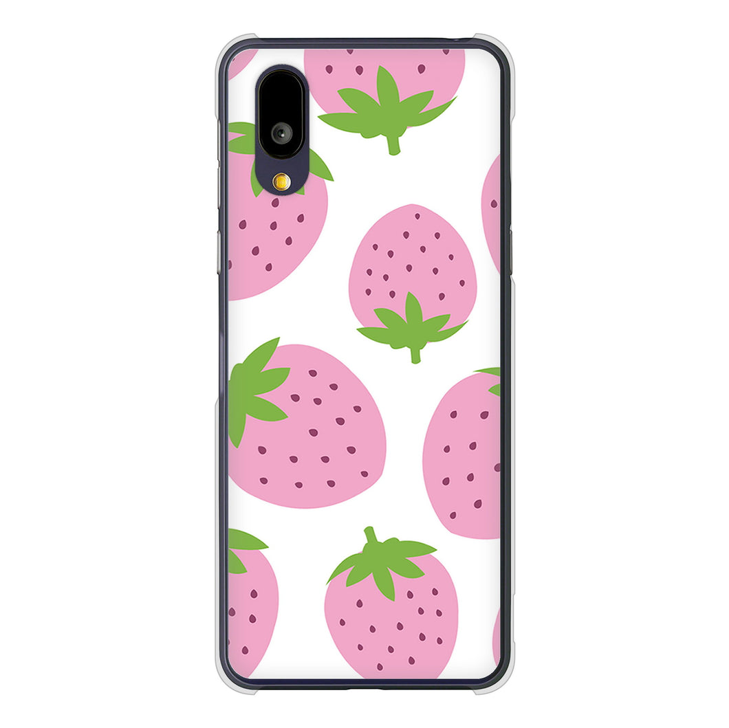 BASIO active2 SHG12 au 高画質仕上げ 背面印刷 ハードケース大きいイチゴ模様