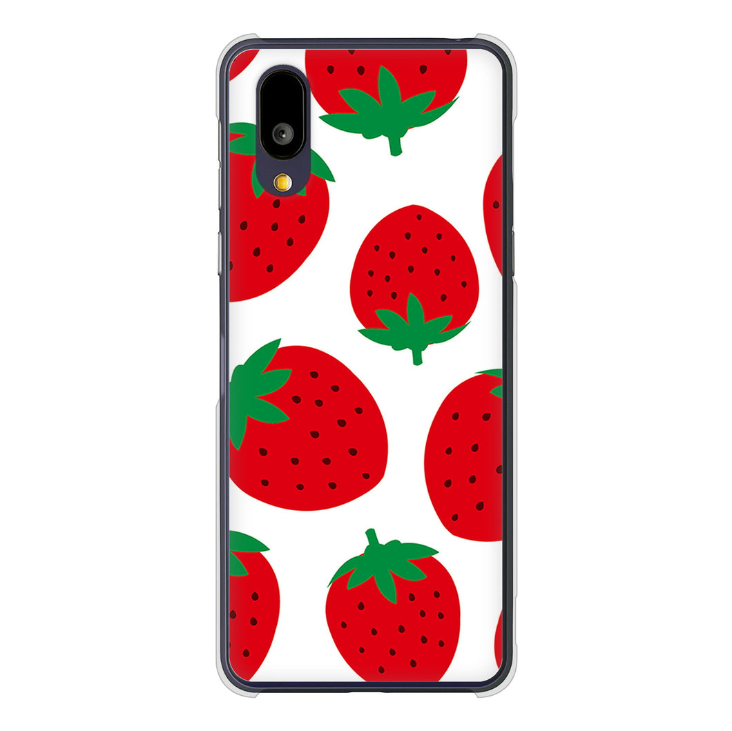 BASIO active2 SHG12 au 高画質仕上げ 背面印刷 ハードケース大きいイチゴ模様