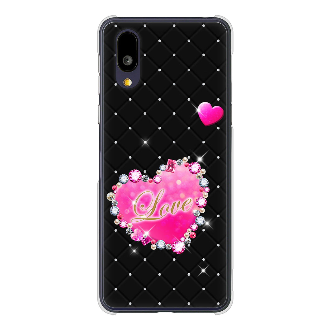 BASIO active2 SHG12 au 高画質仕上げ 背面印刷 ハードケーススワロデコ風プリント