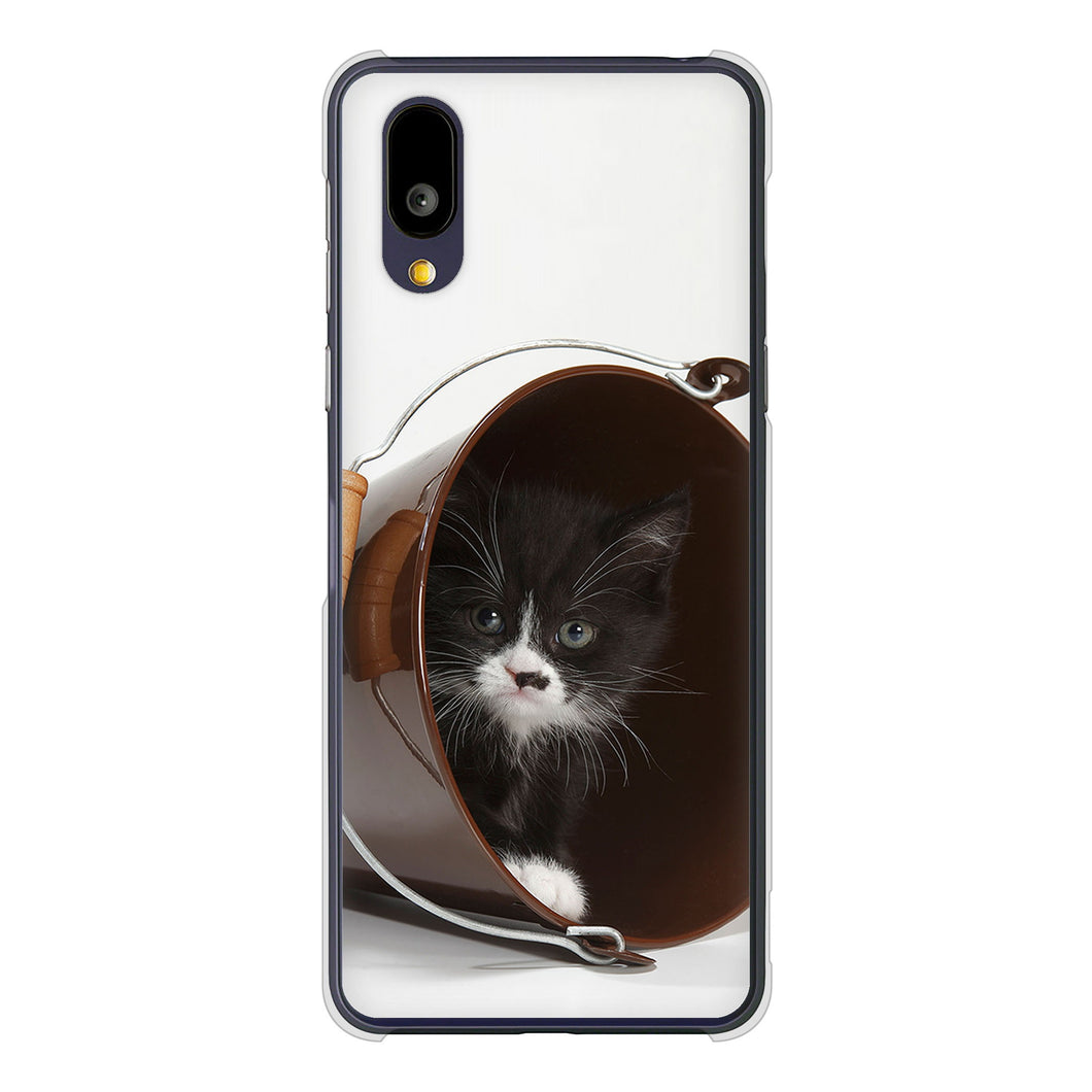 BASIO active2 SHG12 au 高画質仕上げ 背面印刷 ハードケース 【VA800 ネコとバケツ】