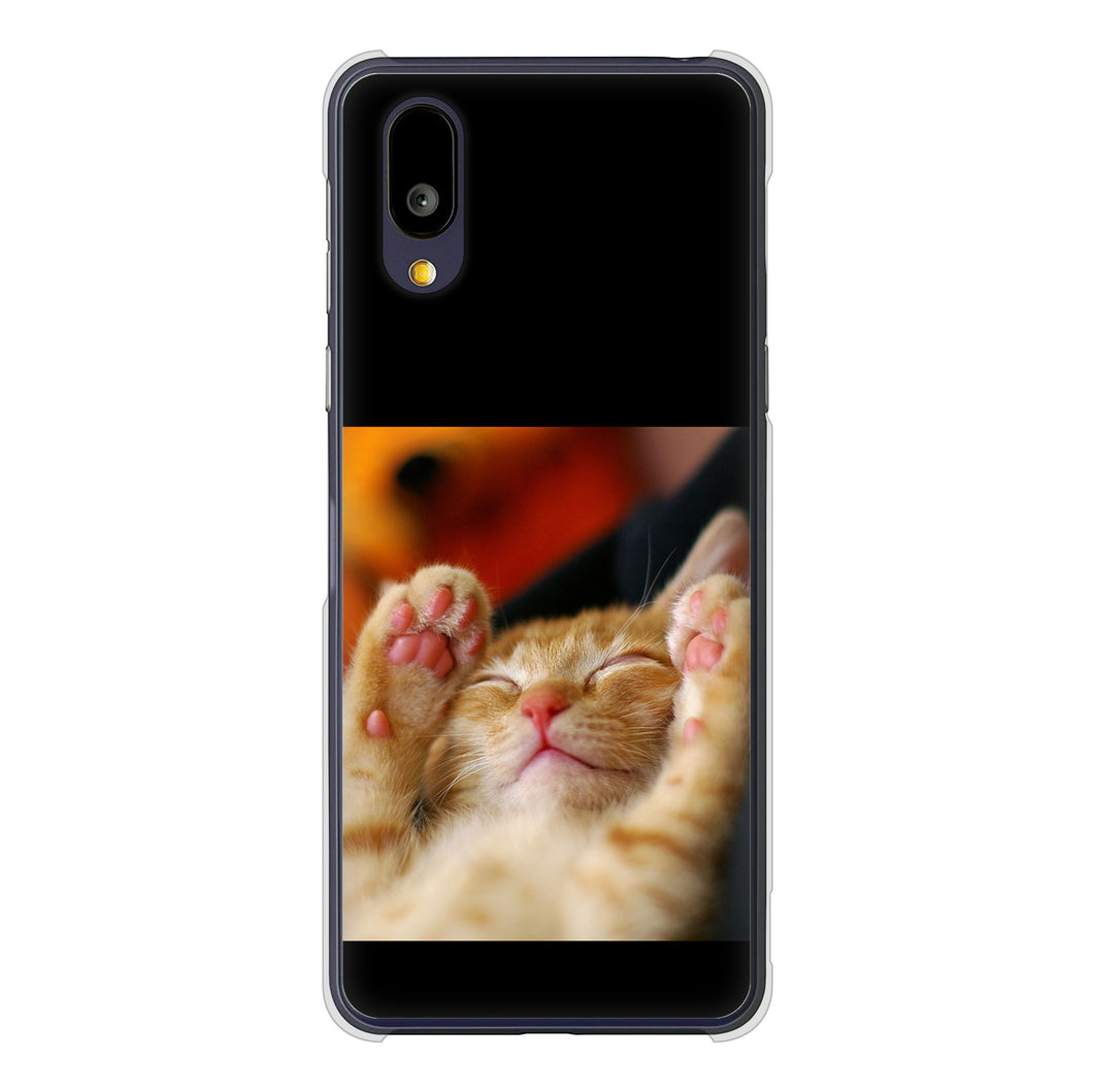 BASIO active2 SHG12 au 高画質仕上げ 背面印刷 ハードケース 【VA804 爆睡するネコ】