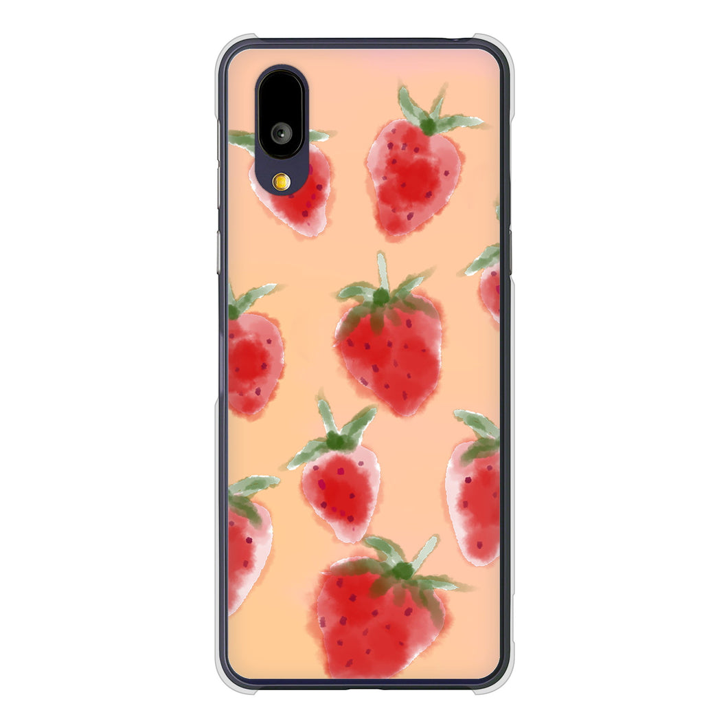 BASIO active2 SHG12 au 高画質仕上げ 背面印刷 ハードケースイチゴ 水彩