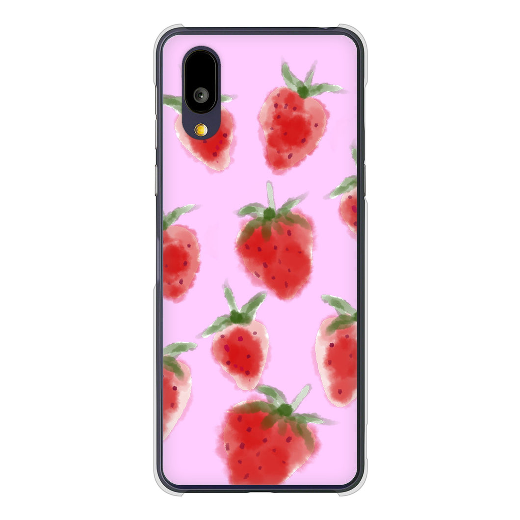 BASIO active2 SHG12 au 高画質仕上げ 背面印刷 ハードケースイチゴ 水彩