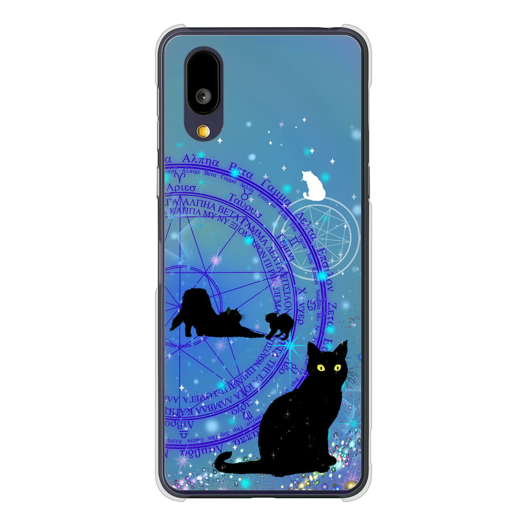 BASIO active2 SHG12 au 高画質仕上げ 背面印刷 ハードケース魔法陣猫