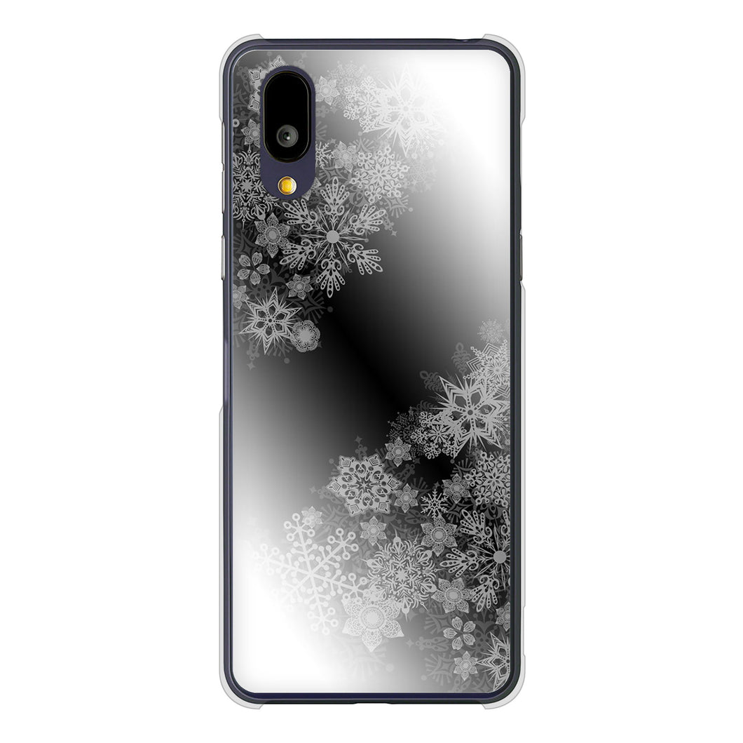 BASIO active2 SHG12 au 高画質仕上げ 背面印刷 ハードケース 【YJ340 モノトーン 雪の結晶 】