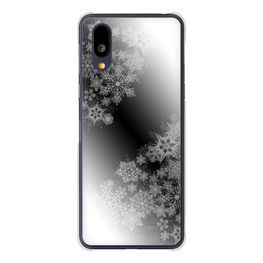 BASIO active2 SHG12 au 高画質仕上げ 背面印刷 ハードケース 【YJ340 モノトーン 雪の結晶 】