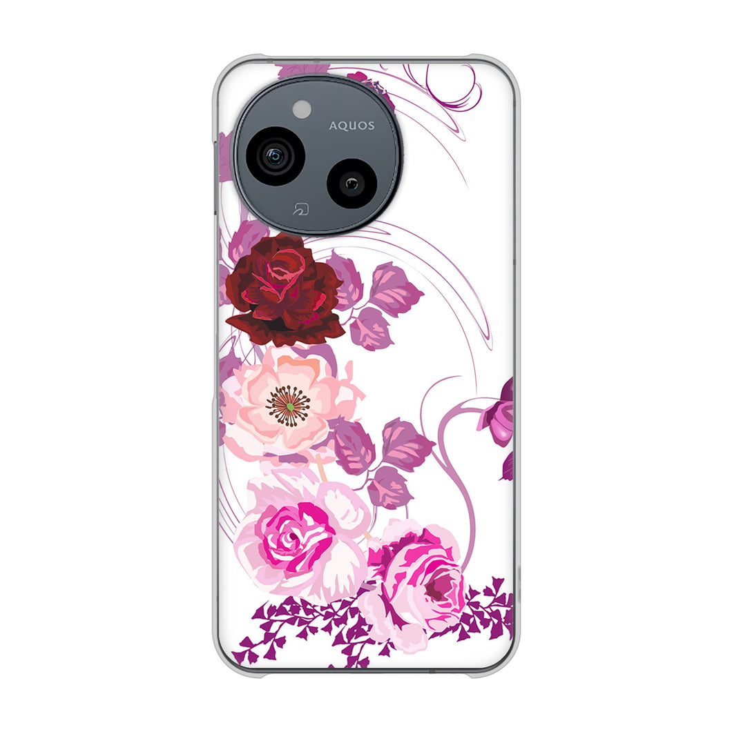 AQUOS sense9 SHG14 au 高画質仕上げ 背面印刷 ハードケースロマンチックなバラ