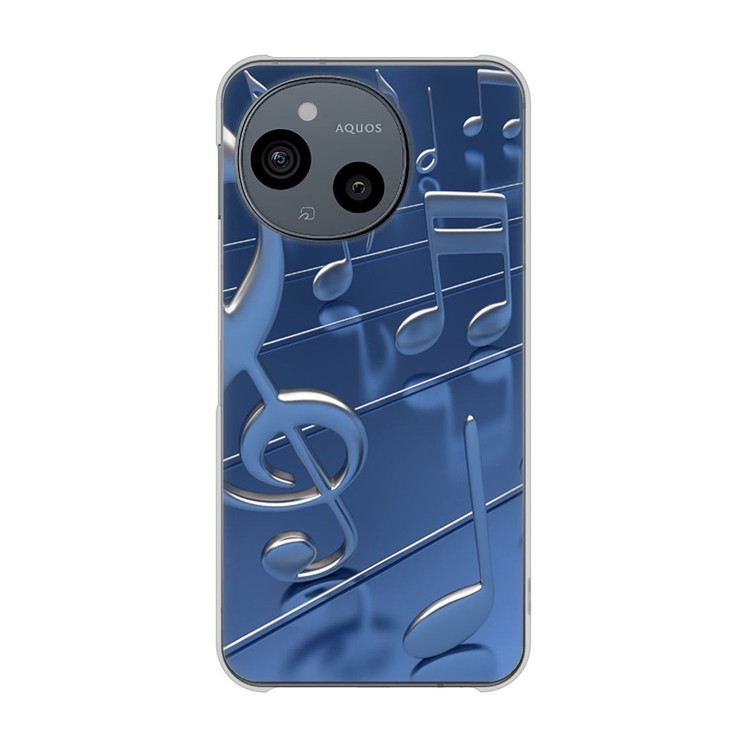 AQUOS sense9 SHG14 au 高画質仕上げ 背面印刷 ハードケース音符