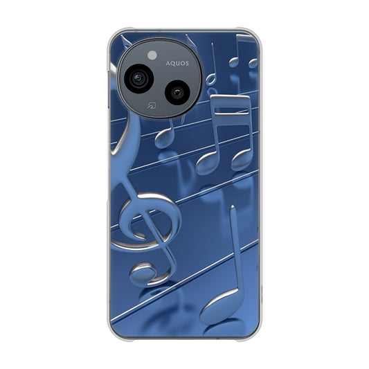 AQUOS sense9 SHG14 au 高画質仕上げ 背面印刷 ハードケース音符