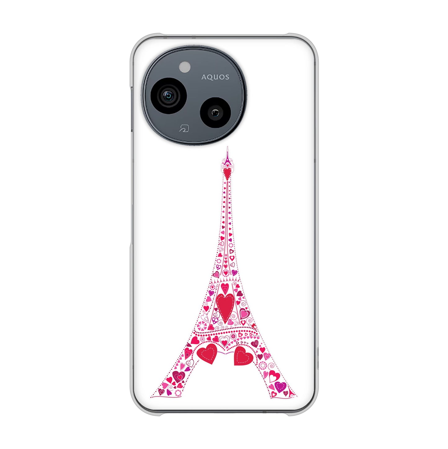 AQUOS sense9 SHG14 au 高画質仕上げ 背面印刷 ハードケースLOVE フランス