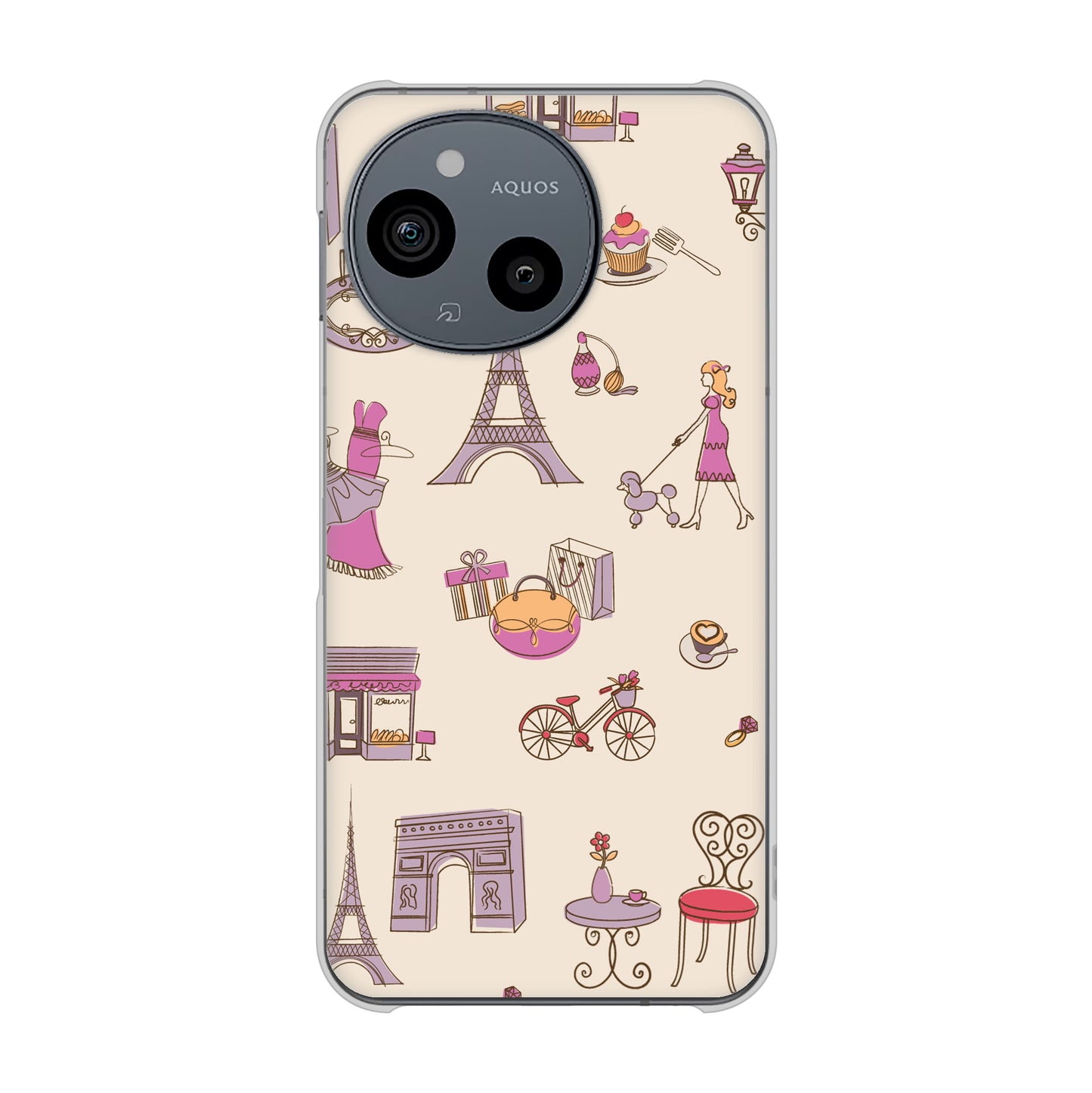 AQUOS sense9 SHG14 au 高画質仕上げ 背面印刷 ハードケースLOVE フランス