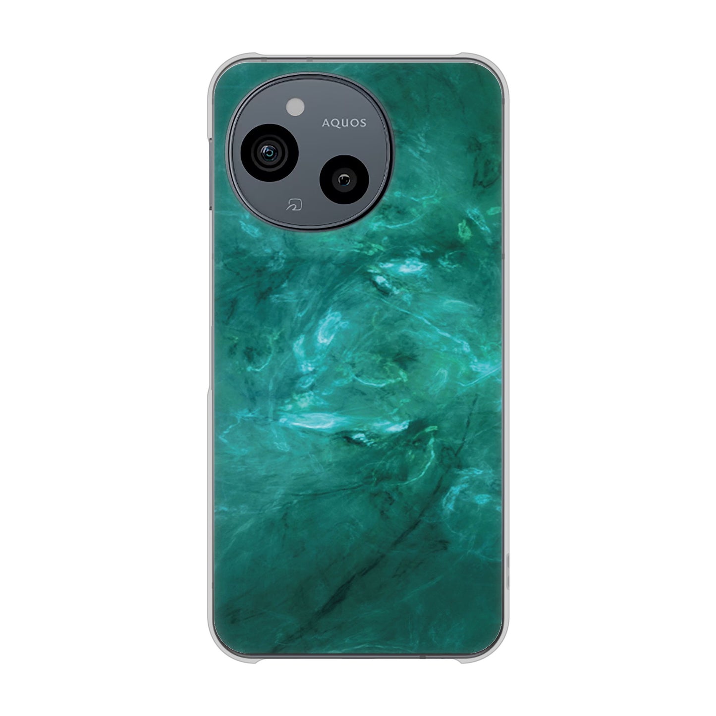 AQUOS sense9 SHG14 au 高画質仕上げ 背面印刷 ハードケース大理石BK