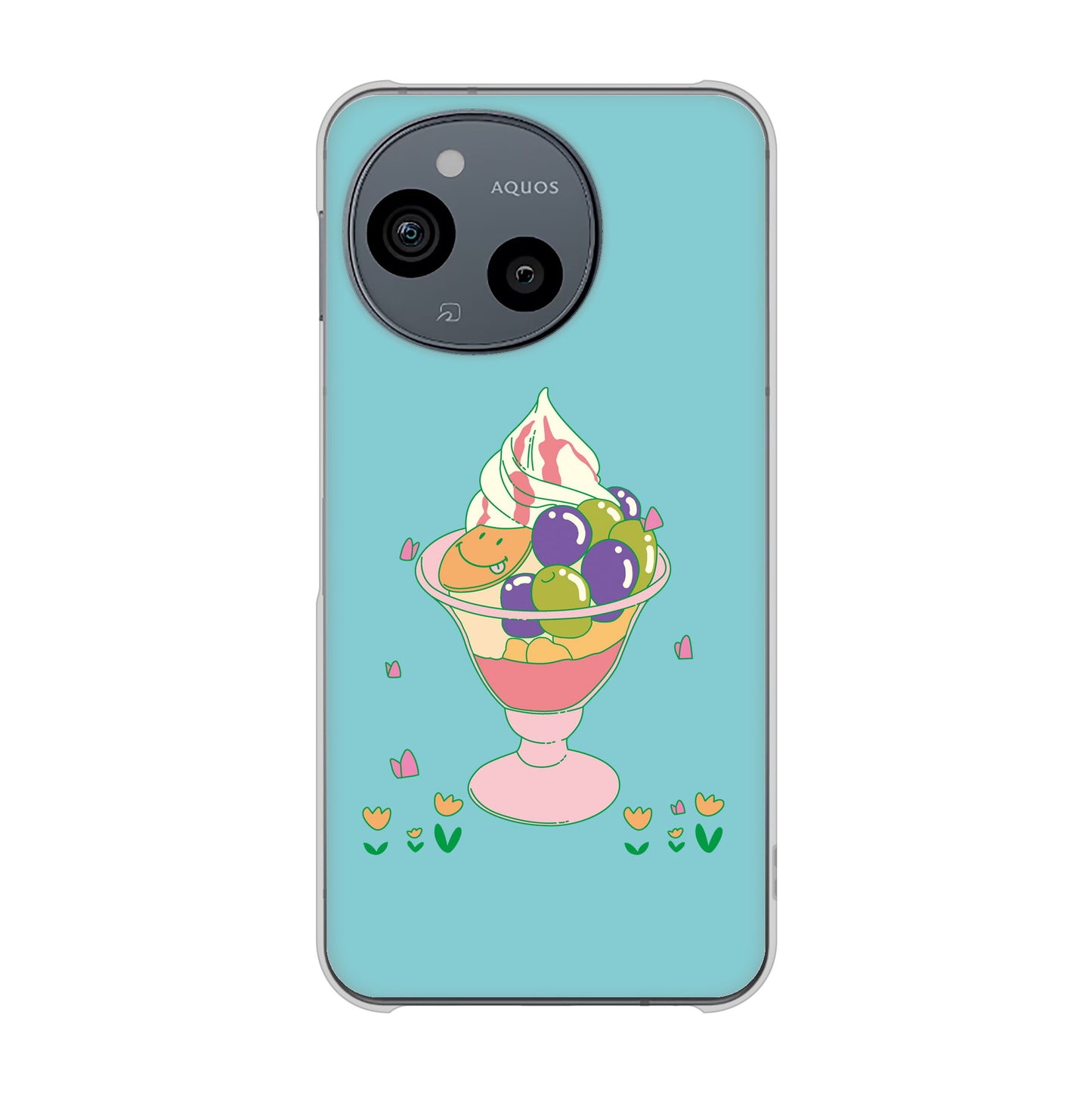 AQUOS sense9 SHG14 au 高画質仕上げ 背面印刷 ハードケーススイーツイラスト