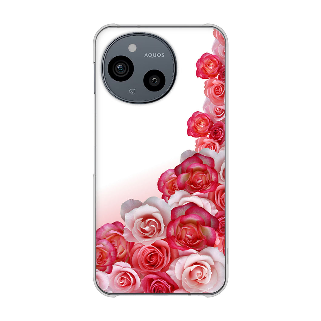 AQUOS sense10 SHG15 au 高画質仕上げ 背面印刷 ハードケースロマンチックなバラ
