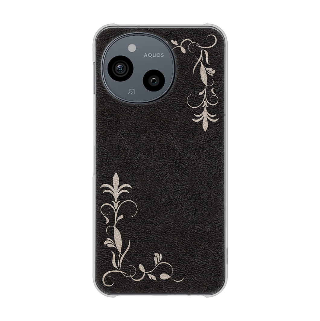AQUOS sense10 SHG15 au 高画質仕上げ 背面印刷 ハードケース 【EK825 レザー風グラスフレーム】