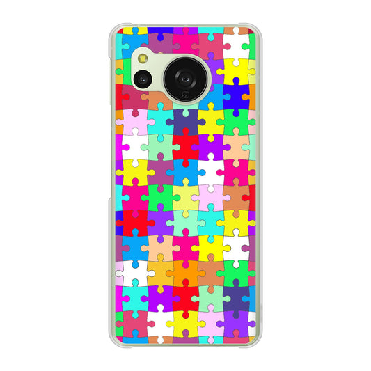 AQUOS sense8 SH-M26 高画質仕上げ 背面印刷 ハードケース 【727 カラフルパズル】
