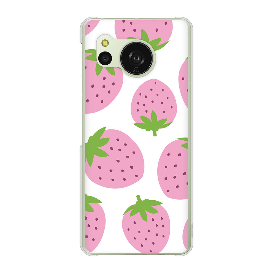 AQUOS sense8 SH-M26 高画質仕上げ 背面印刷 ハードケース大きいイチゴ模様