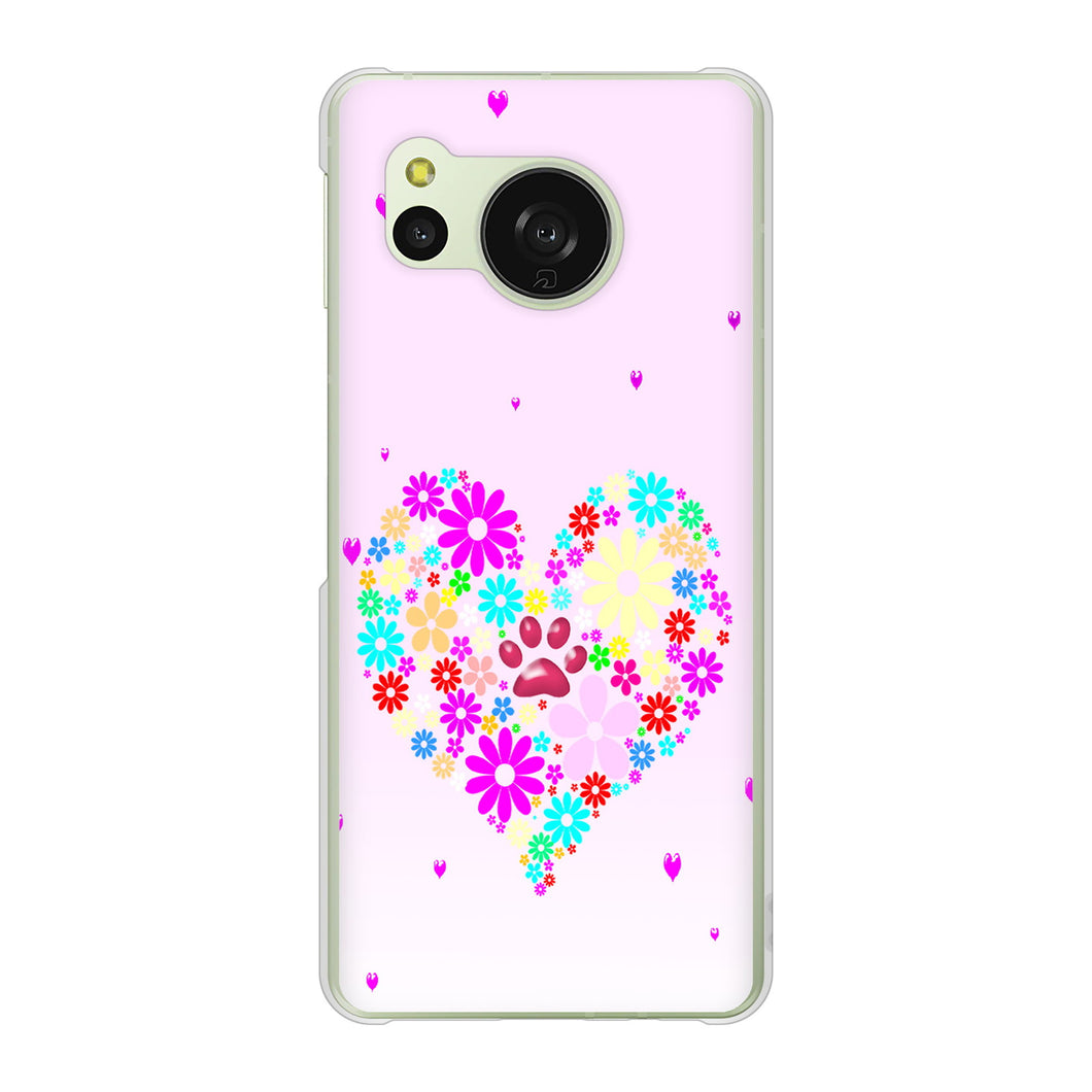 AQUOS sense8 SH-M26 高画質仕上げ 背面印刷 ハードケースハートと肉球