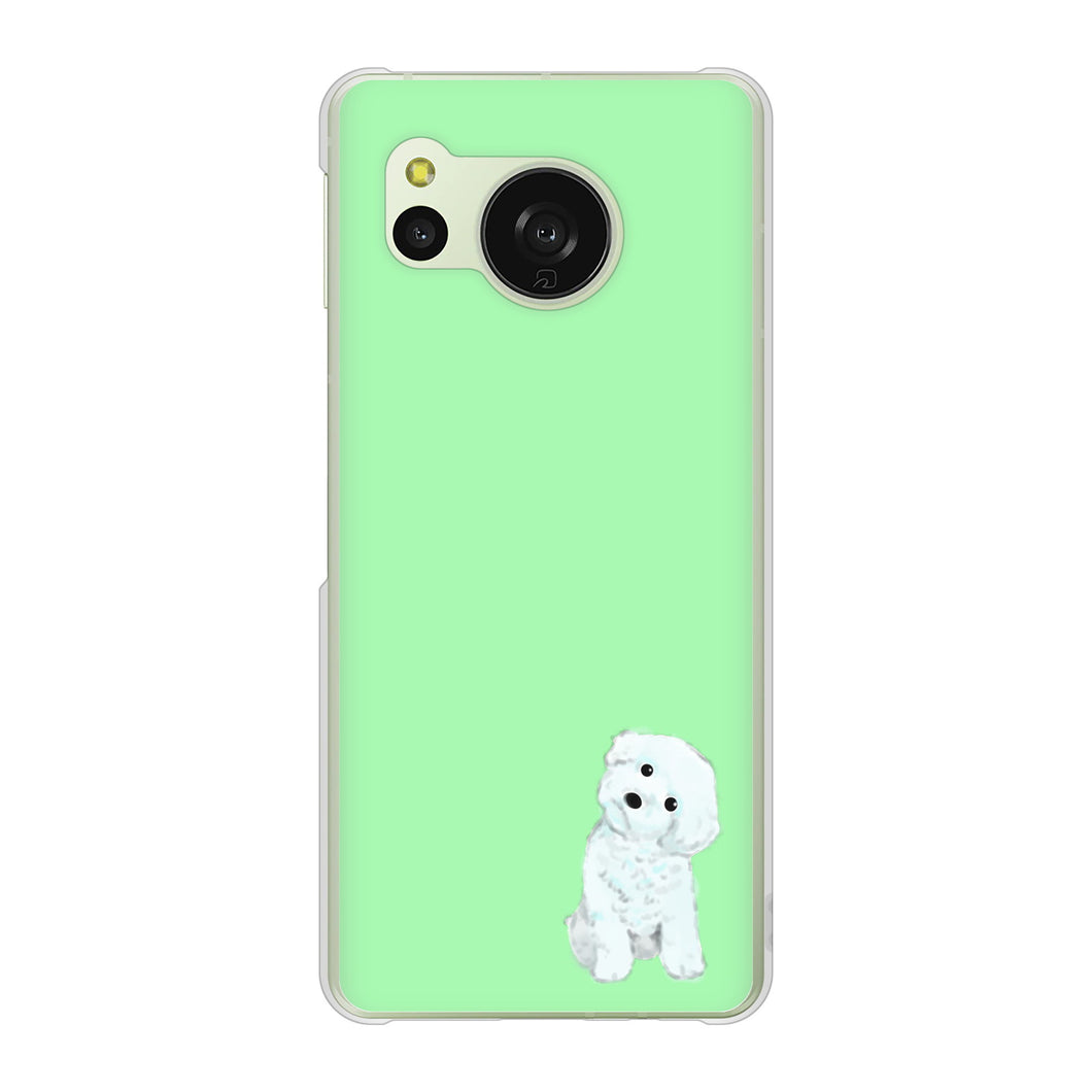 AQUOS sense8 SH-M26 高画質仕上げ 背面印刷 ハードケーストイプードルホワイト