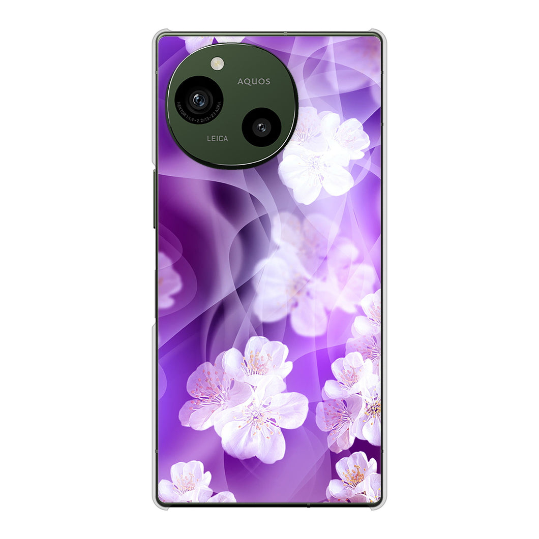 AQUOS R10 SH-M31 高画質仕上げ 背面印刷 ハードケース 【1211 桜とパープルの風】