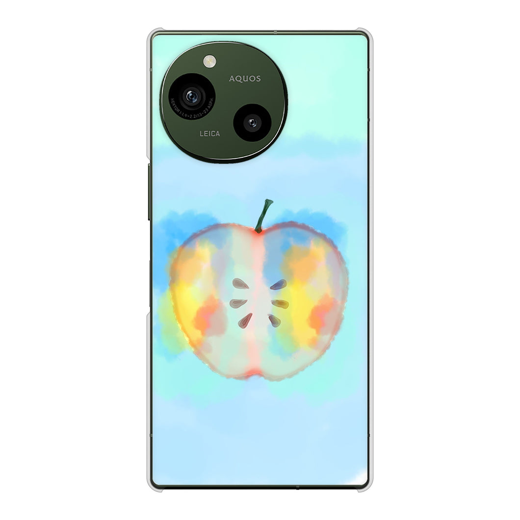 AQUOS R10 SH-M31 高画質仕上げ 背面印刷 ハードケース 【YJ181 りんご 水彩181】