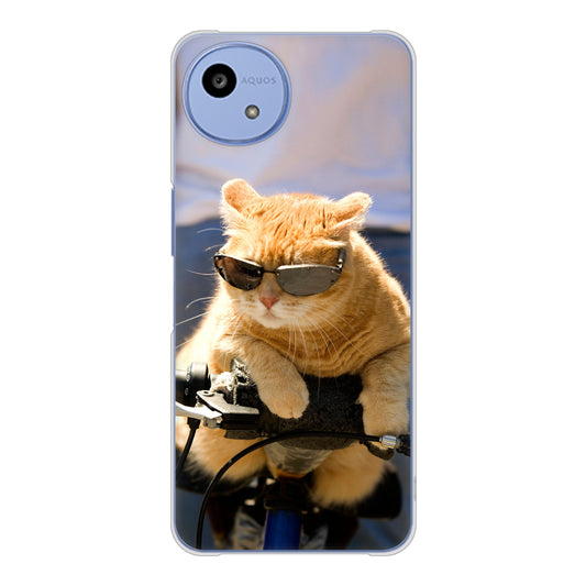 AQUOS wish5 SH-M32 595 にゃんとサイクル ハードケース 背面印刷