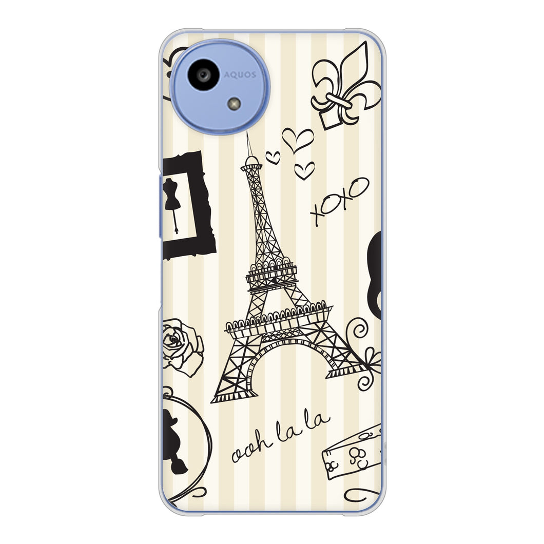 AQUOS wish5 SH-M32 高画質仕上げ 背面印刷 ハードケースLOVE フランス