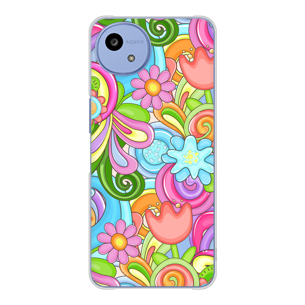 AQUOS wish5 SH-M32 高画質仕上げ 背面印刷 ハードケース 【713 ミラクルフラワー】
