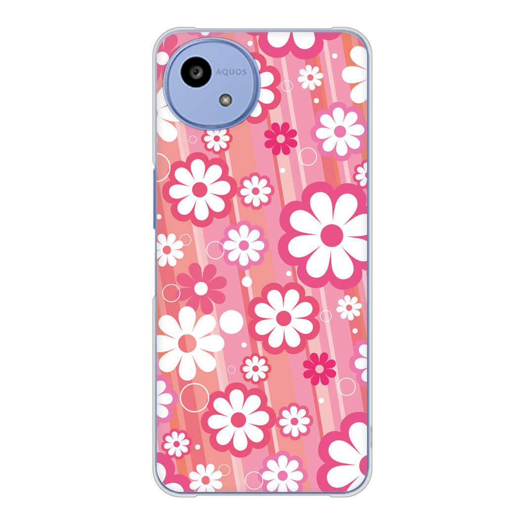 AQUOS wish5 SH-M32 高画質仕上げ 背面印刷 ハードケース 【751 マーガレット(ピンク系)】