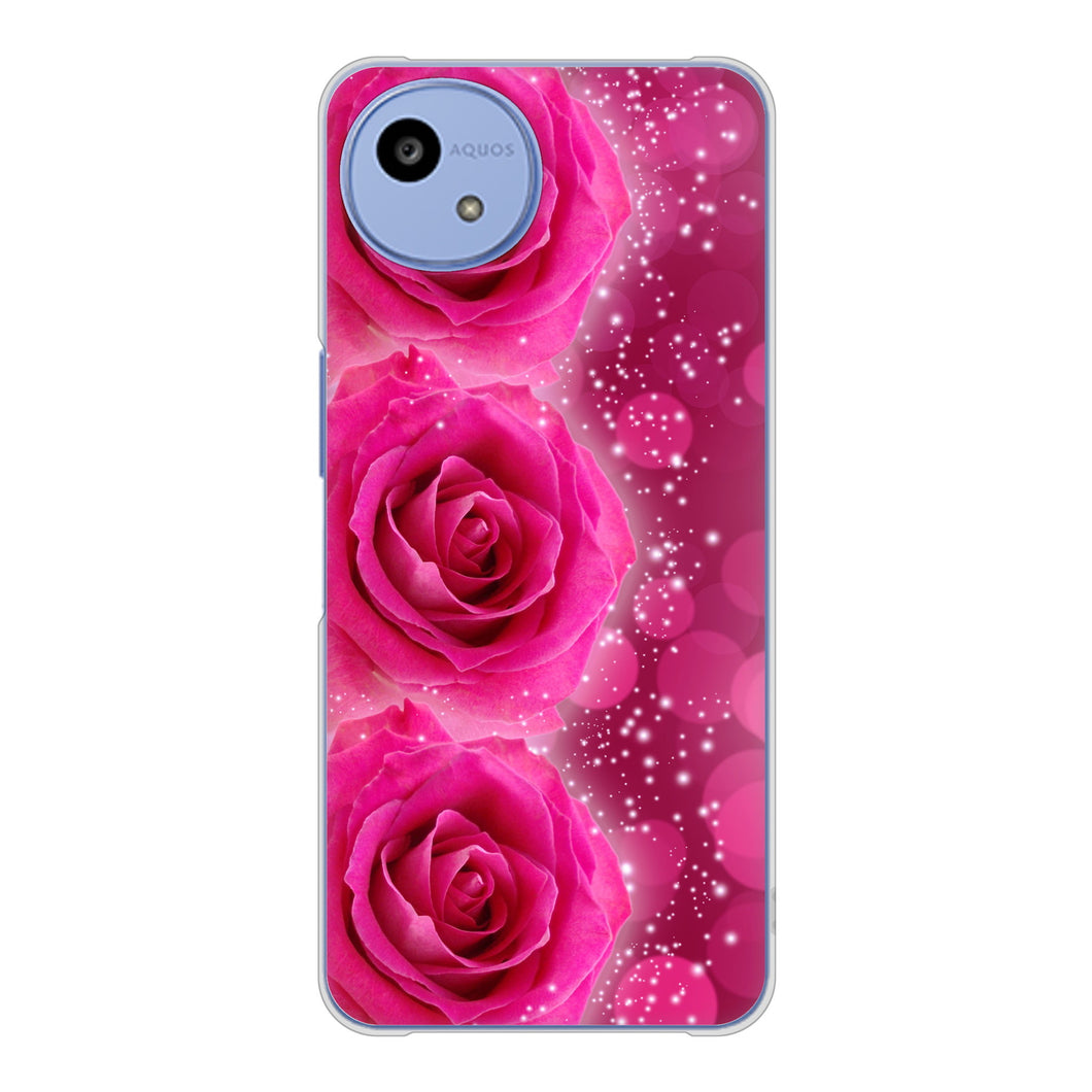 AQUOS wish5 SH-M32 高画質仕上げ 背面印刷 ハードケース 【VA815 3連のバラ】