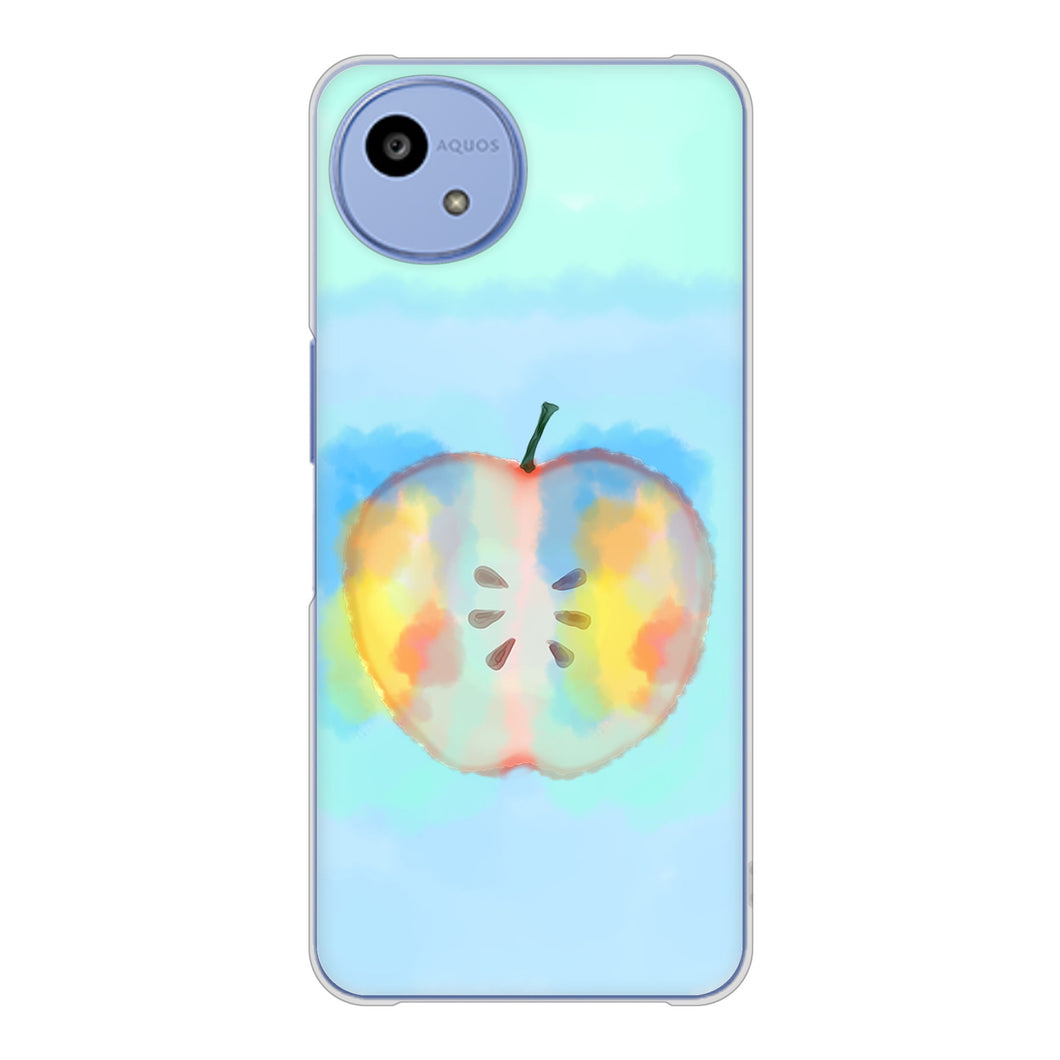 AQUOS wish5 SH-M32 高画質仕上げ 背面印刷 ハードケース 【YJ181 りんご 水彩181】