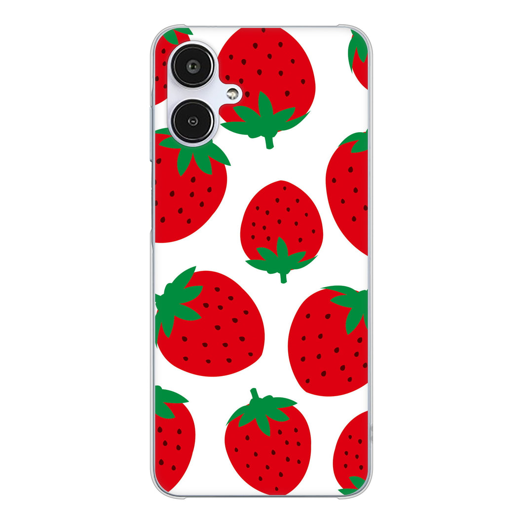 Galaxy A25 5G SM-A253Z SoftBank 高画質仕上げ 背面印刷 ハードケース大きいイチゴ模様