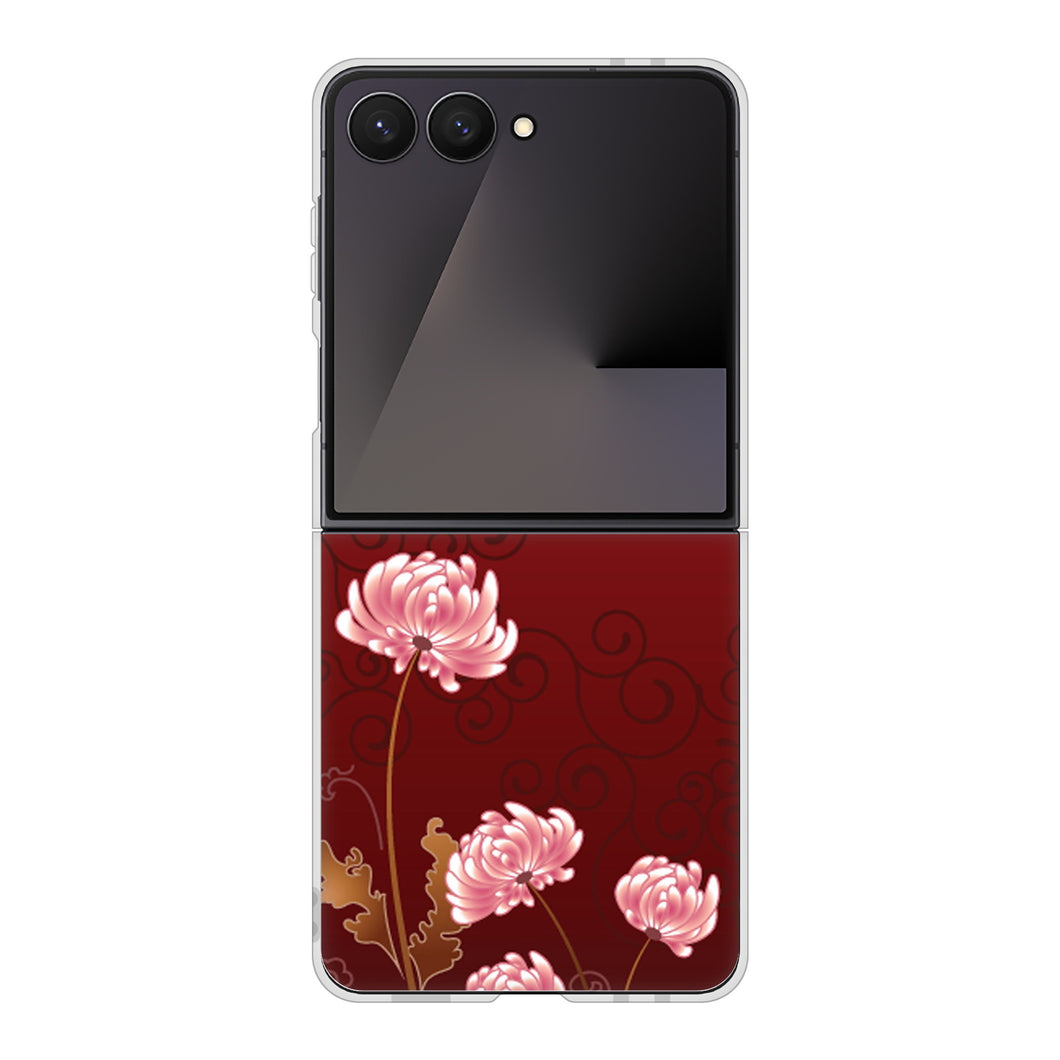 Galaxy Z Flip7 SM-F766Z SoftBank 高画質仕上げ 背面印刷 ハードケース 【375 優美な菊】