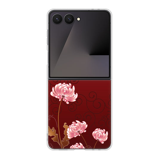 Galaxy Z Flip7 SM-F766Z SoftBank 高画質仕上げ 背面印刷 ハードケース 【375 優美な菊】