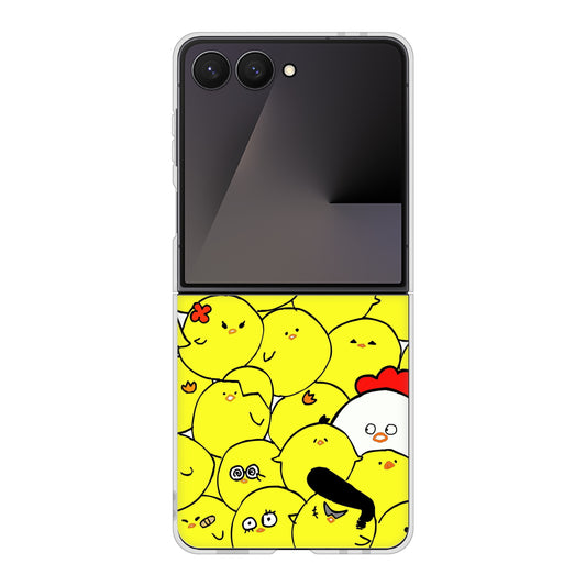 Galaxy Z Flip7 SM-F766Z SoftBank 高画質仕上げ 背面印刷 ハードケース 【1031 ピヨピヨ】